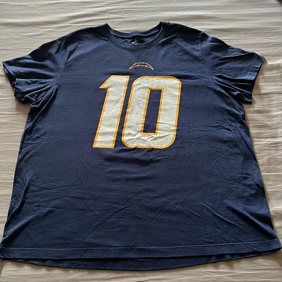 Nike Los Angeles Chargers Justin Herbert Navy Jersey Tshirt - Picture 1 of 2